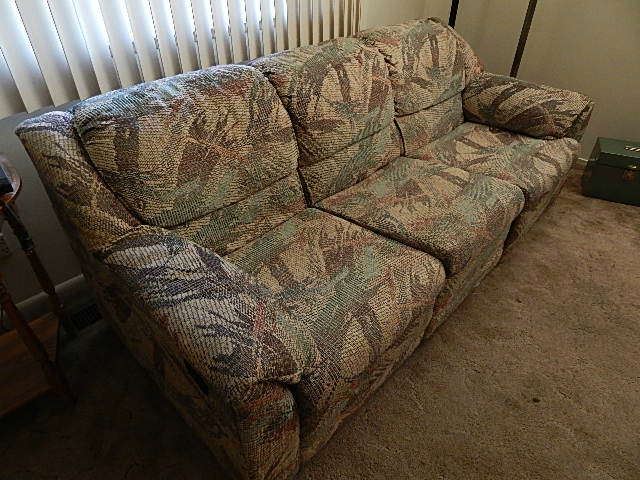 COMFY SOFA WITH END RECLINERS. NON SMOKING HOME.