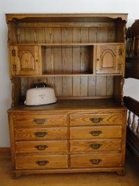 This bedroom suite includes this chest of drawers, 2 book cases, bedframe, headboard, nightstand