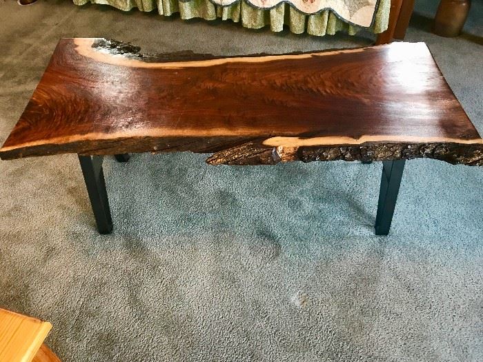 Reclaimed Coffee Table Highly Figured Black Walnut Live Edge  $875 + S/H available