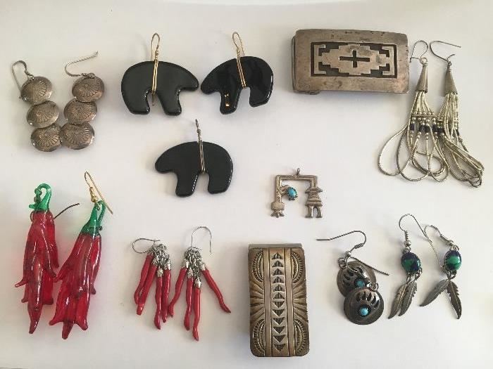 All unsigned pieces of Native American jewelry. 
