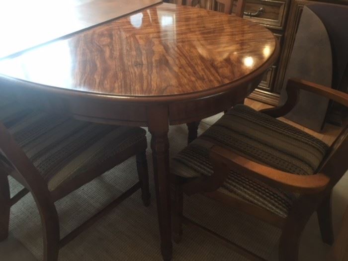 Basset dining room table, 6 chairs.  Presale $450