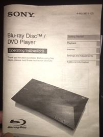 SONY Blue-ray Disc DVD Player
