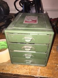 Vintage metal storage bin, small