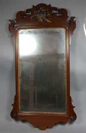 Lot 20 Antique Chippendale Style Mirror with Bird. All c