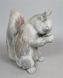 Lot 25 Heavy Lead or Zinc Squirrel Garden Statue.