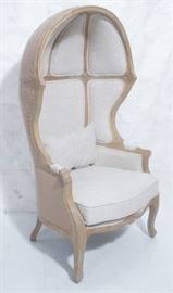 Lot 41 Hooded Wing Chair Bleached Oak Frame. Vie Boutiqu
