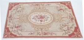 Lot 49 Classic Design Pink Floral Large Needlepoint. Aub