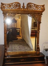 Lot 50 Large Contemporary Ornate Gilt Hall Mirror. Open 