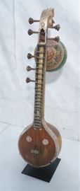 Lot 60 South Indian Vina Musical Instrument. Wood, handp