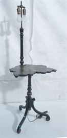 Lot 66 Chinese Ebonized Lacquered Table Floor Lamp. Trip