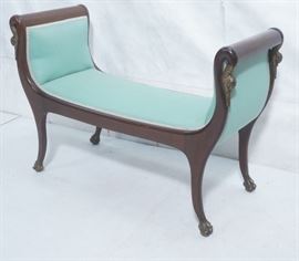 Lot 73 Antique Swan Form Sleigh Upholstered Bench. Tiffa