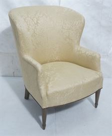 Lot 88 Contemporary Upholstered Wing Chair. Pale yellow 