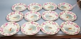 Lot 115 Set 12 Artist Signed Limoges France Fish Plates. 