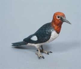 Lot 132 Cold painted Austrian Bronze Woodpecker Bird Stat