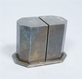 Lot 136 TIFFANY  CO Sterling Art Deco Salt  Pepper Shak