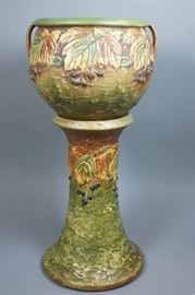 Lot 140 ROSEVILLE Blackberry Jardiniere  Pedestal.