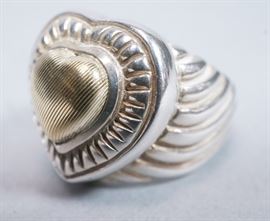 Lot 183 RdM Italian 18K Gold  Sterling Silver Heart Ring