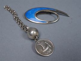 Lot 190 2pc Scandinavian Sterling Lot. GEORG JENSEN 46 Sa