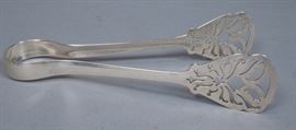 Lot 197 GORHAM Sterling Silver Antique Toast Tongs. Pierc