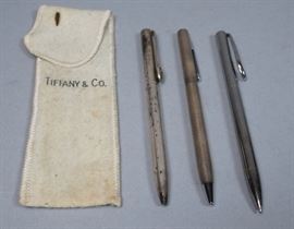 Lot 198 3 TIFFANY  CO Sterling Silver Pens. Elsa Peretti