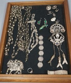 Lot 219 16pc Silver  Sterling Jewelry Lot. Ethnographic 