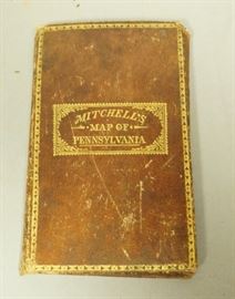 Lot 339 1835 Mitchell Pocket Map of PA, Morocco case.