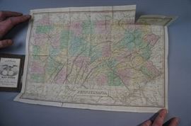 Lot 352 Ca 1830 Pennsylvania Pocket Map with Tanner Map S