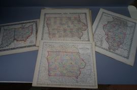 Lot 376 Ca 1850  18 maps of Midwestern America 