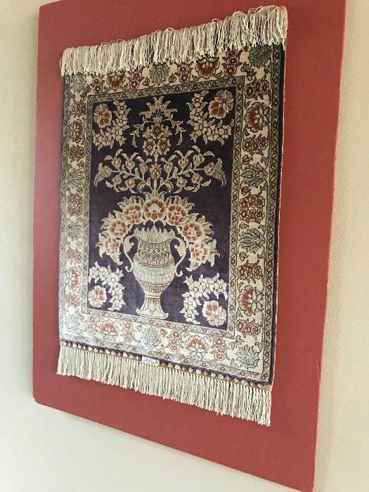 Silk Moroccan prayer rug