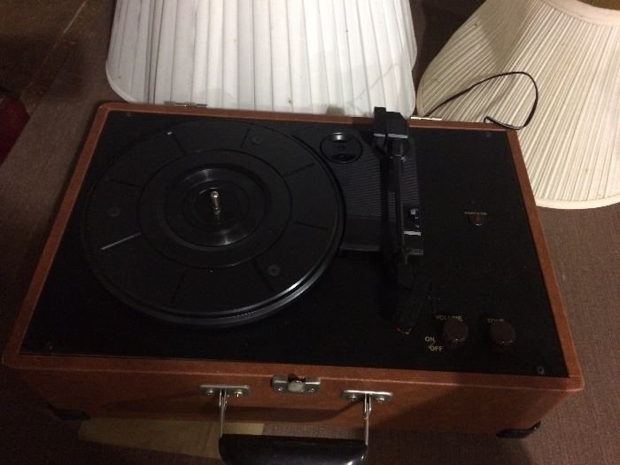 Portable turntable; another small stereo