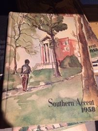 Several 1950s Birmingham-Southern yearbooks, other books and souvenirs 