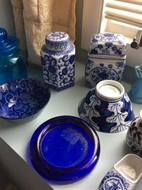 Some of the blue and white