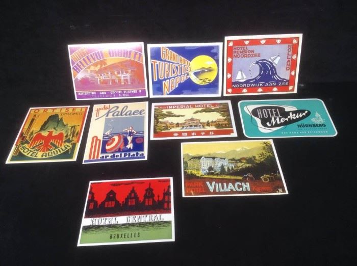 International Luggage Stickers Vintage