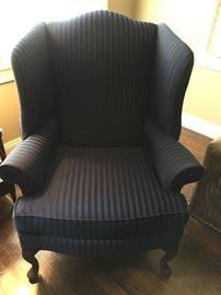 One of a pair of wing chairs