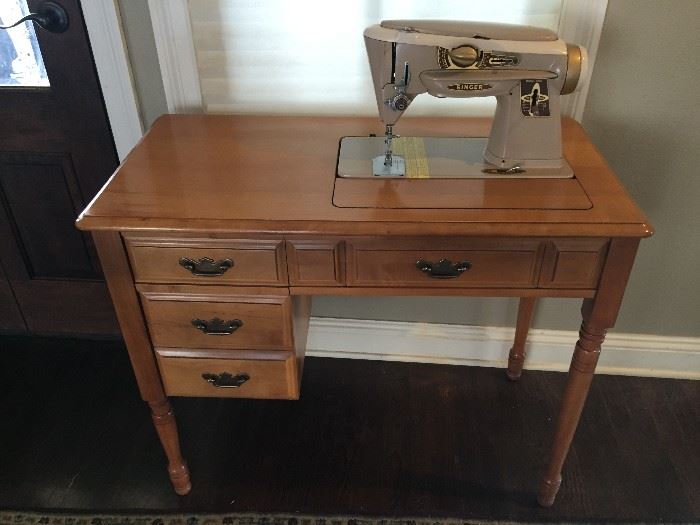Maple cabinet, Singer sewing machine