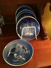 B&G Christmas plates.  1970-1980s.