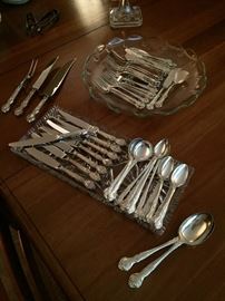 Sterling Flatware with matching serving pieces