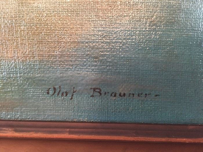 Olof Brauner (1869-1947), Published Artist.   His work is selling well - $600-$4,500 in 2017.