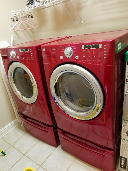LG Ruby Red He Washer and Dryer Set