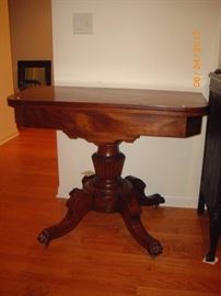 Walnut game table. Written inside "repaired in 1866"