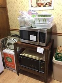  microwave, food dehydrator and rolling cart