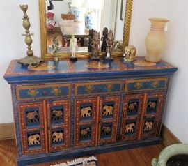Hand painted carved "Ganesha" cabinet