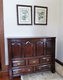 Open-top antique wooden chest/cabinet