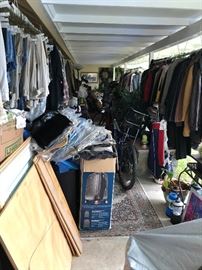 Due to weather everything is pretty secure until it stops, lots of clothes, books, shoes, chairs, pictures, fans, heaters, plants, bikes