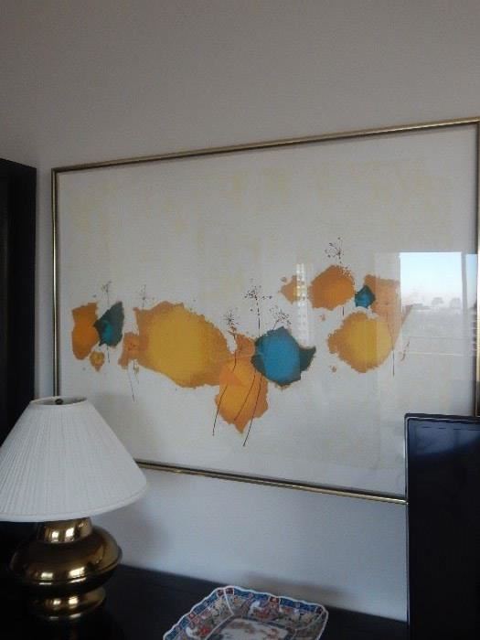 1960's abstract...signed with logo stamp. Limited edition lithograph 126/171