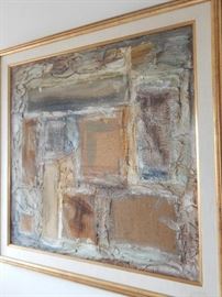 Marrel Bjorklund ...Untitled abstract.Large piece framed in Linen matt.