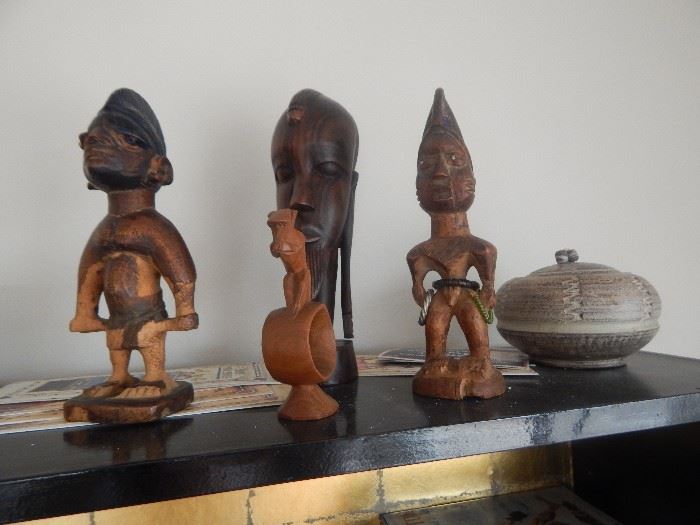 African carved figurines.