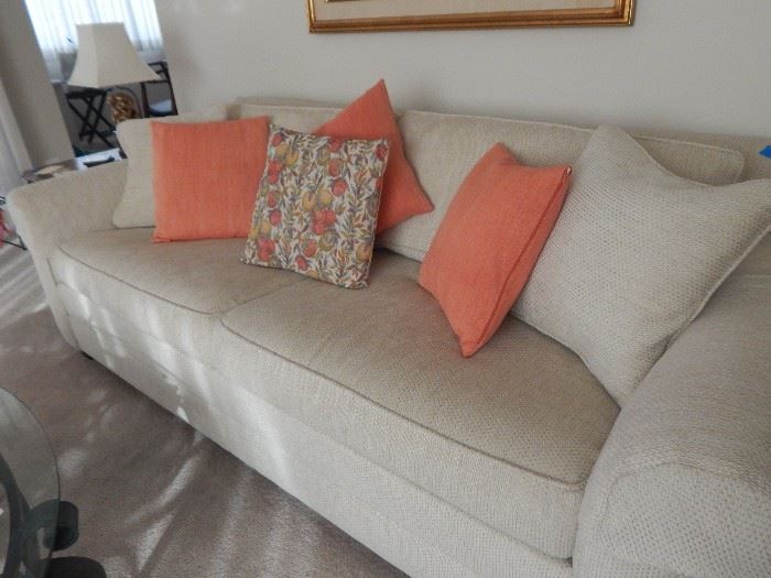 Lovely chenille sleeper sofa.