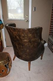Stylish leather arm chair w/ nailhead detail by Oxford, Ltd. Fine Furniture, Chicago