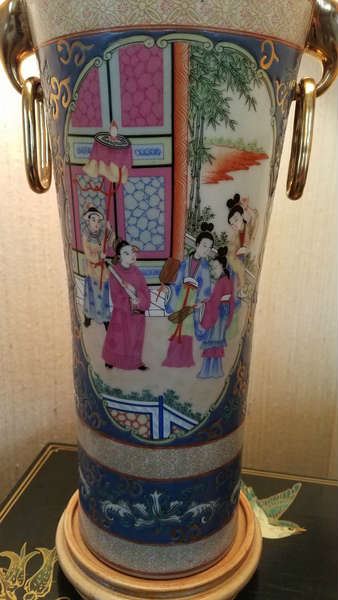 Painted Asian Lamp